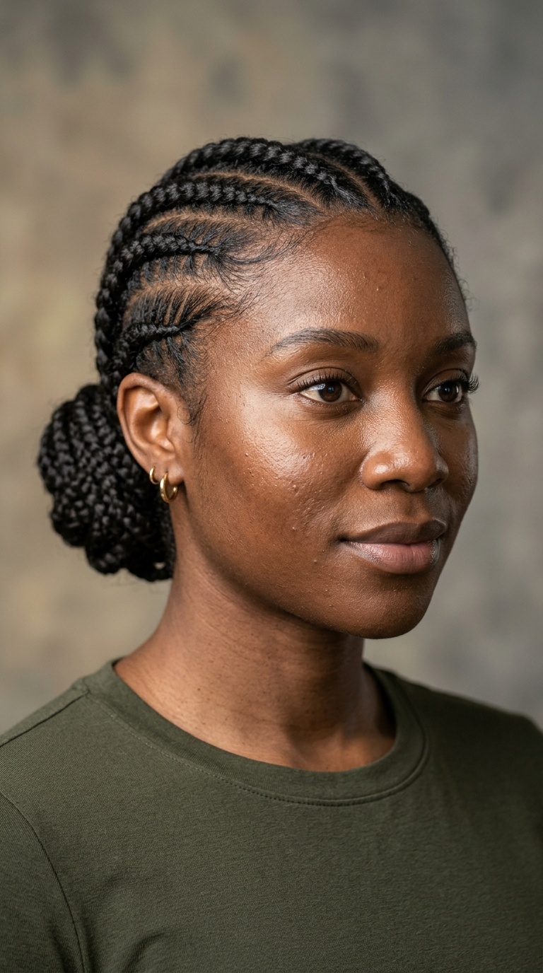 Low Bun Protective Rows