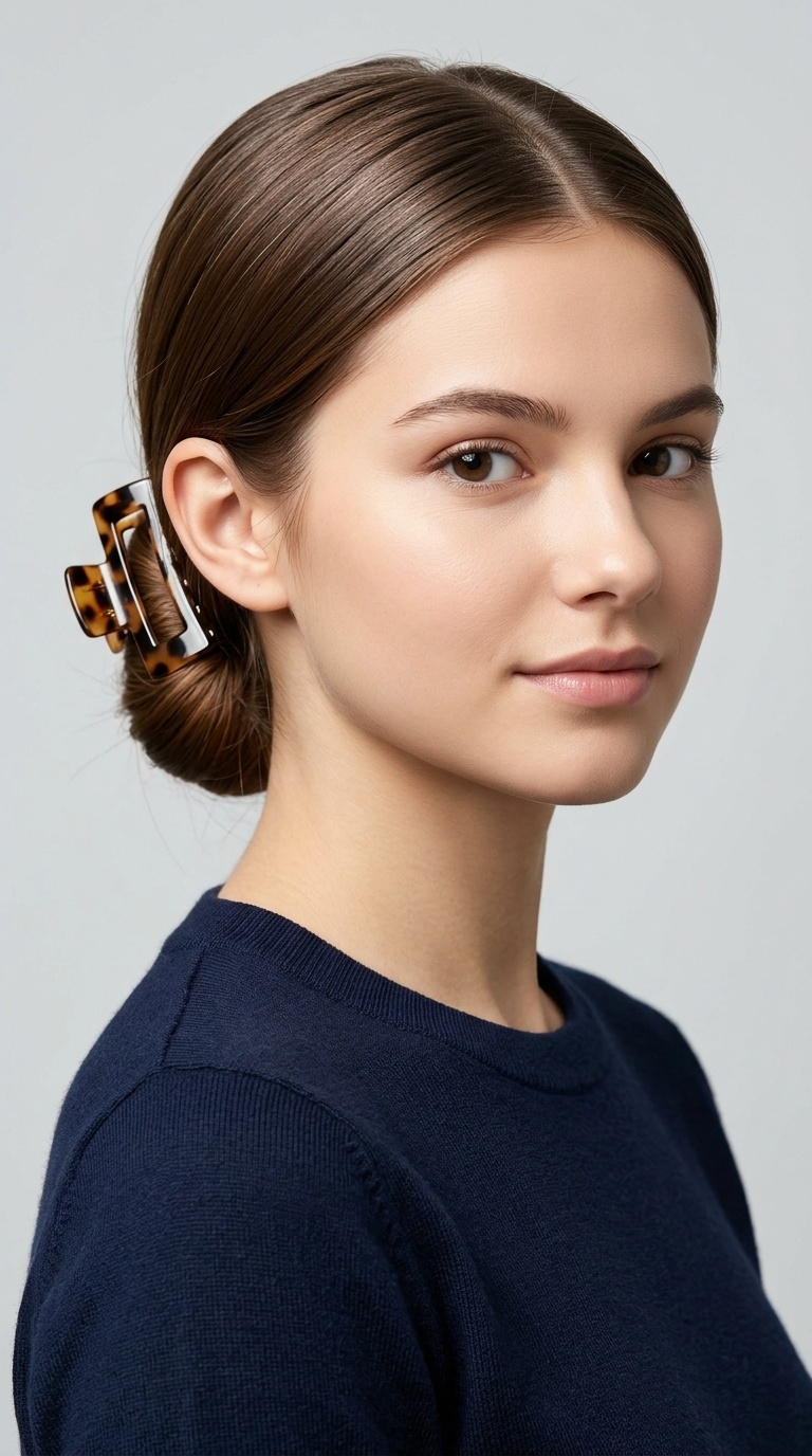 Low Bun with Claw Clip