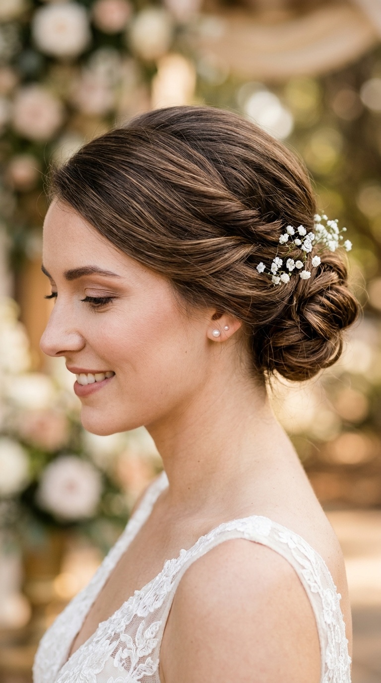 Low Chignon for Short Hair