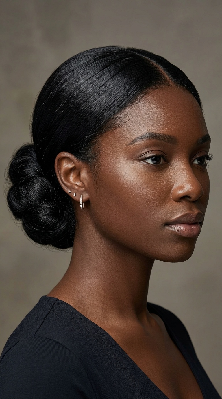 Low Chignon with a Middle Part