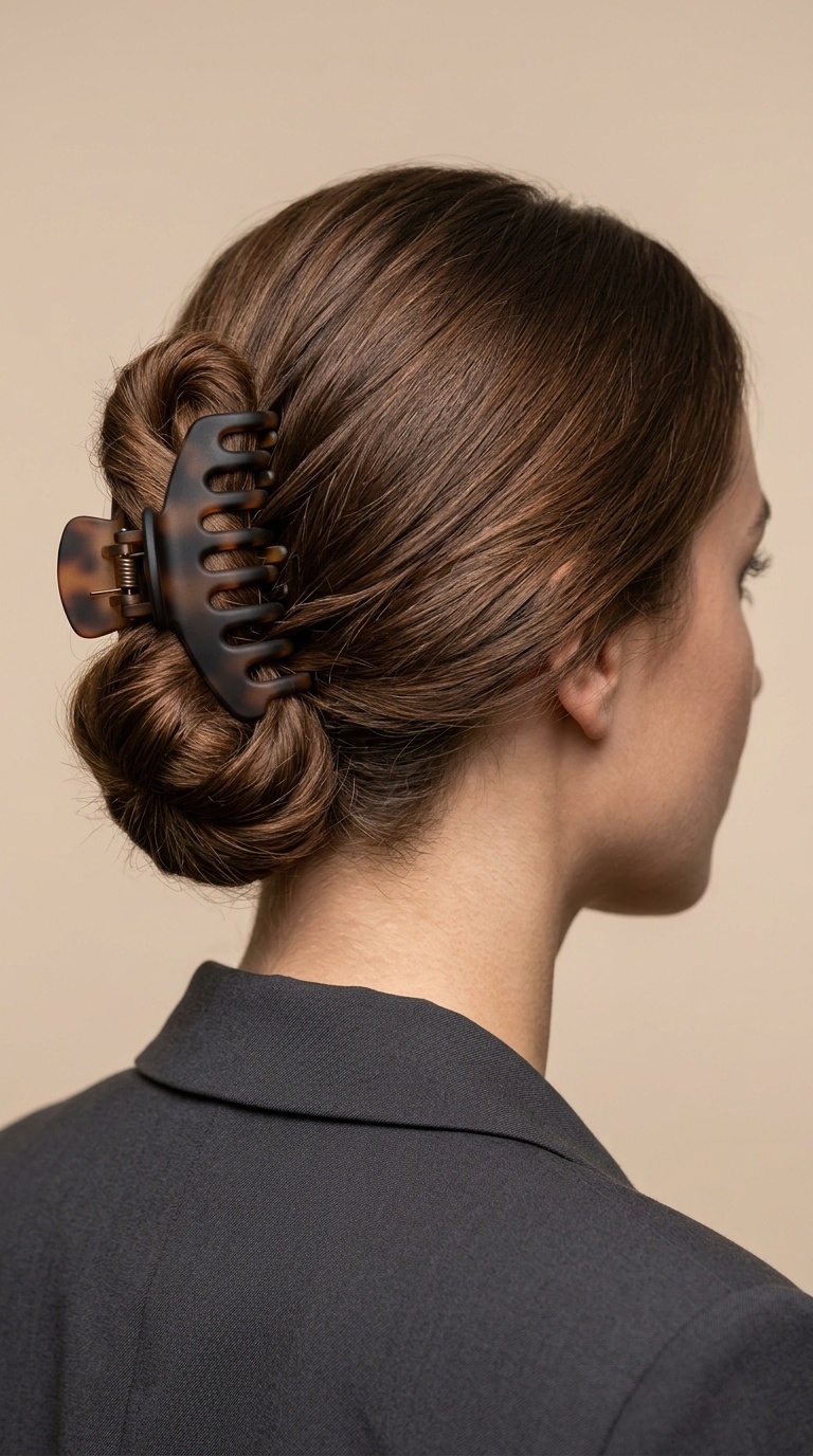 Low Chignon with Claw Clip