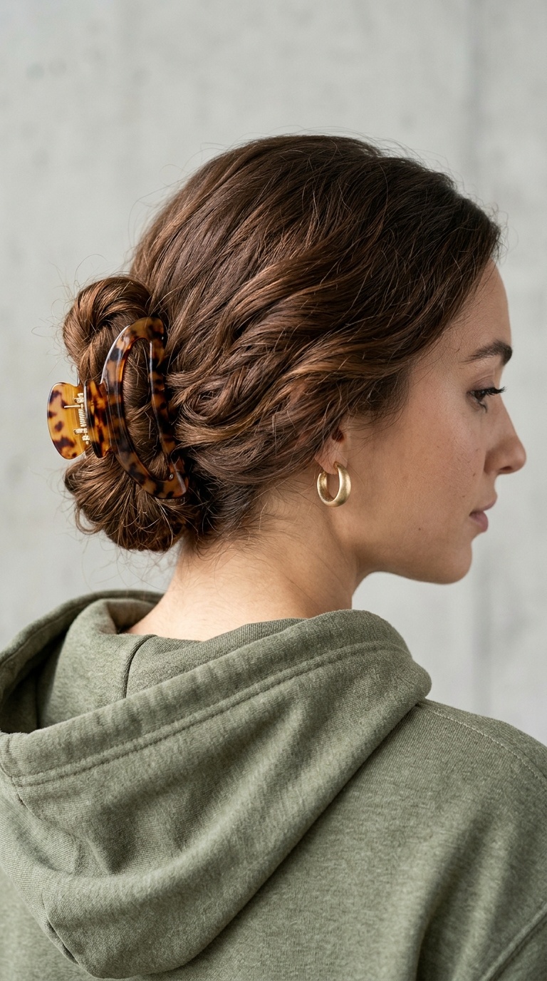 Low Chignon with Claw Clip