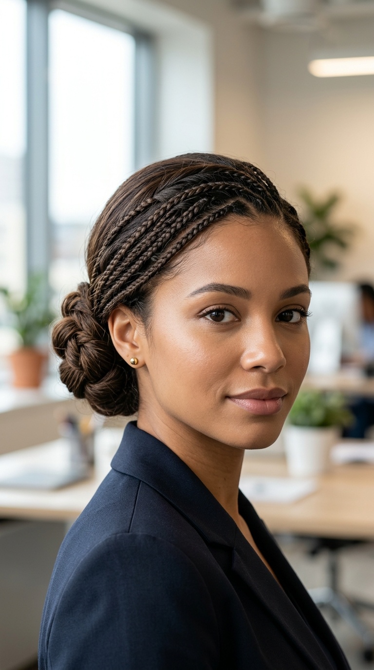 Low Chignon with Micro-Braids