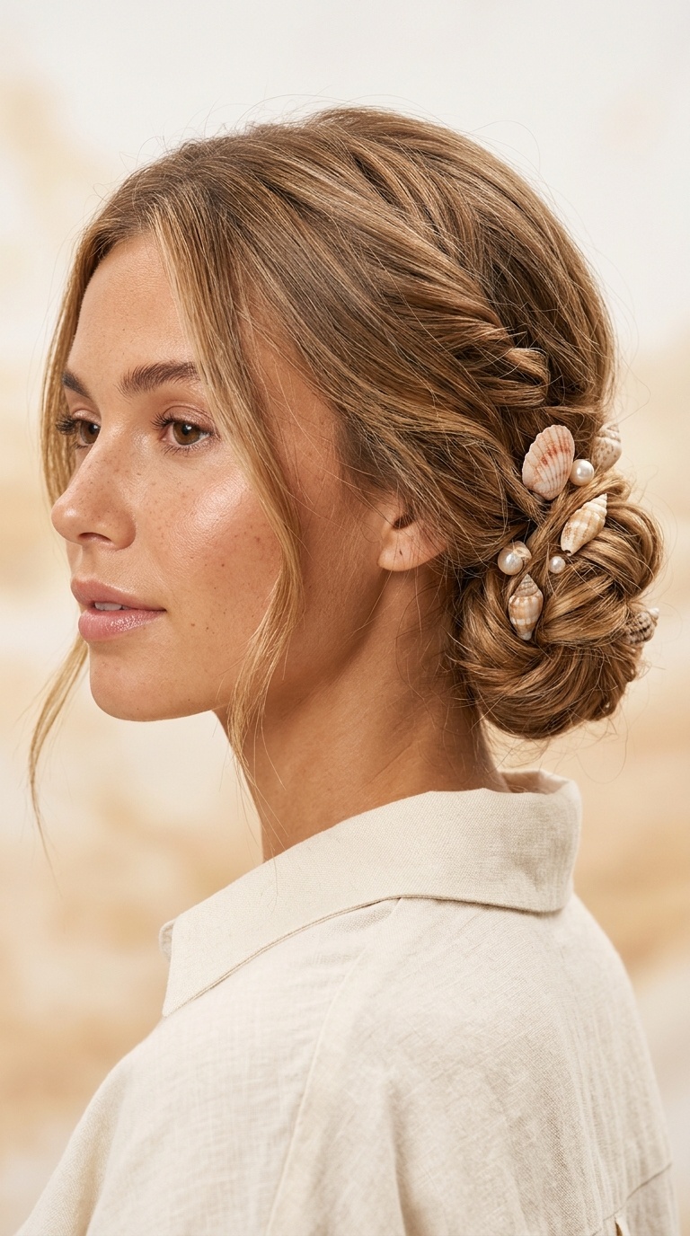 Low Chignon with Shells