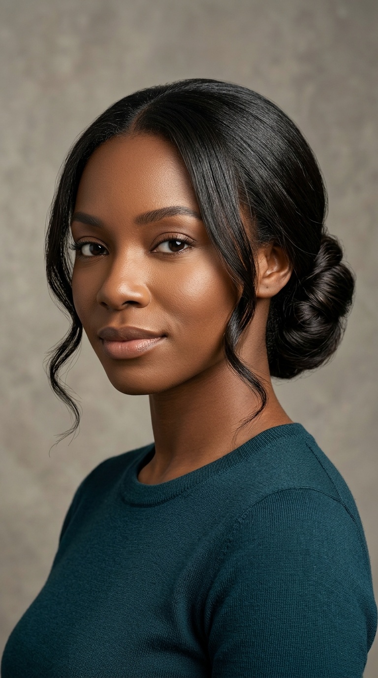 Low Chignon with Tendrils