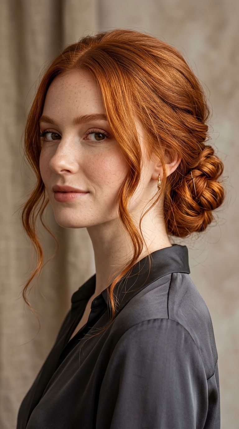 Low Chignon with Tendrils