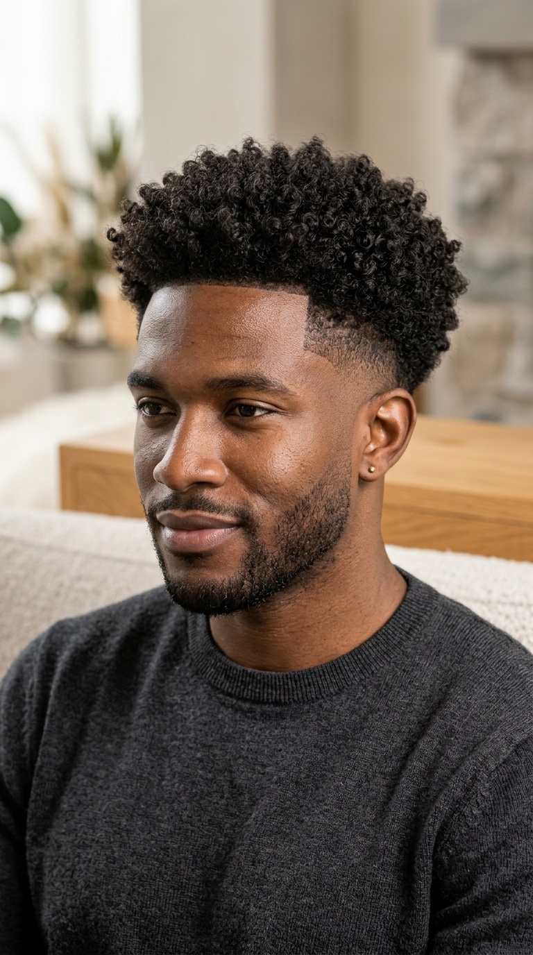 Low Fade with Curly Drop