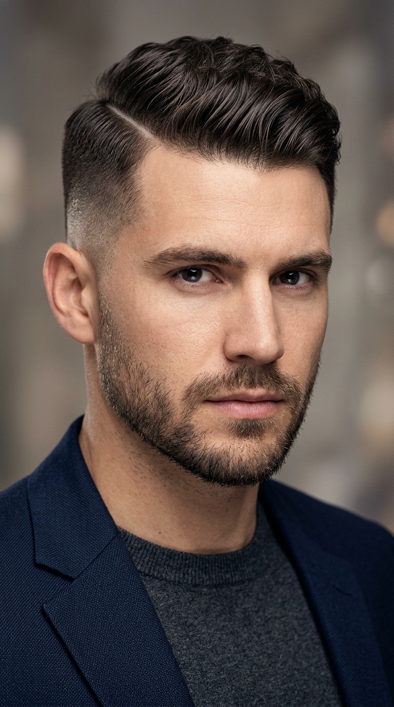 Low Fade with Hard Part
