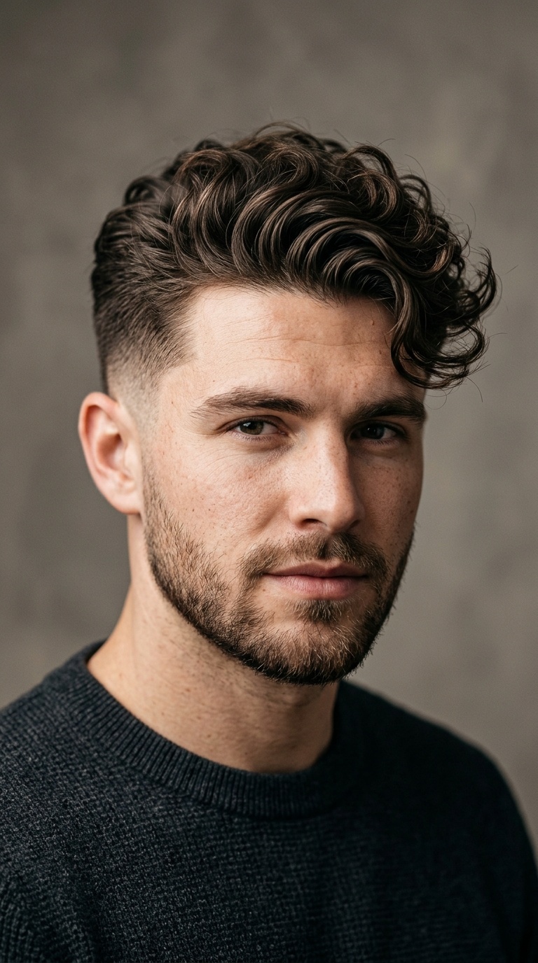 Low Fade with Messy Wavy Quiff