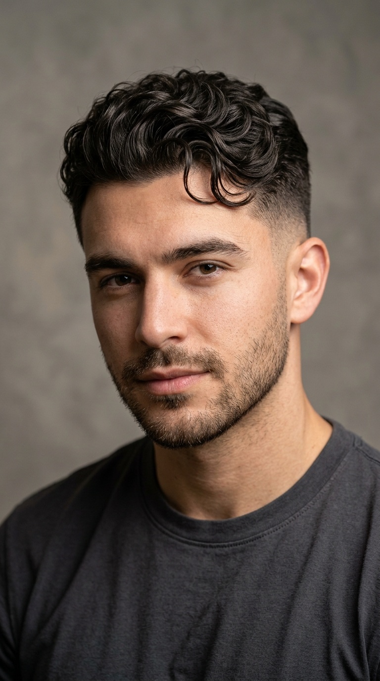 Low Fade with Wavy Top