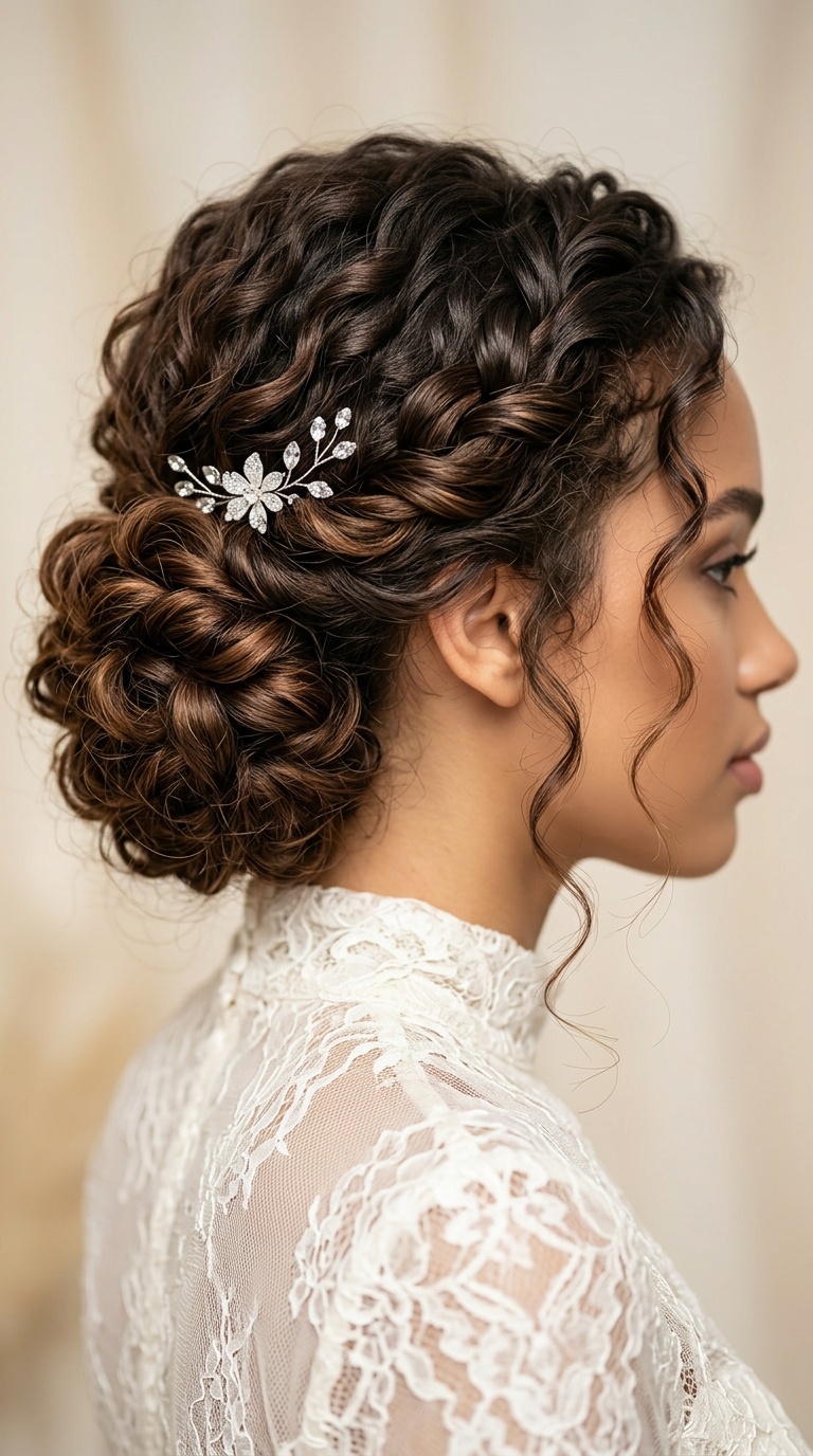 Low Knotted Curly Chignon