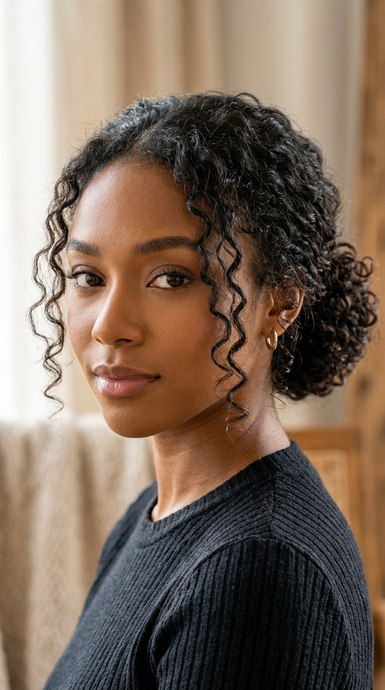 Low Messy Bun with Soft Side Strands