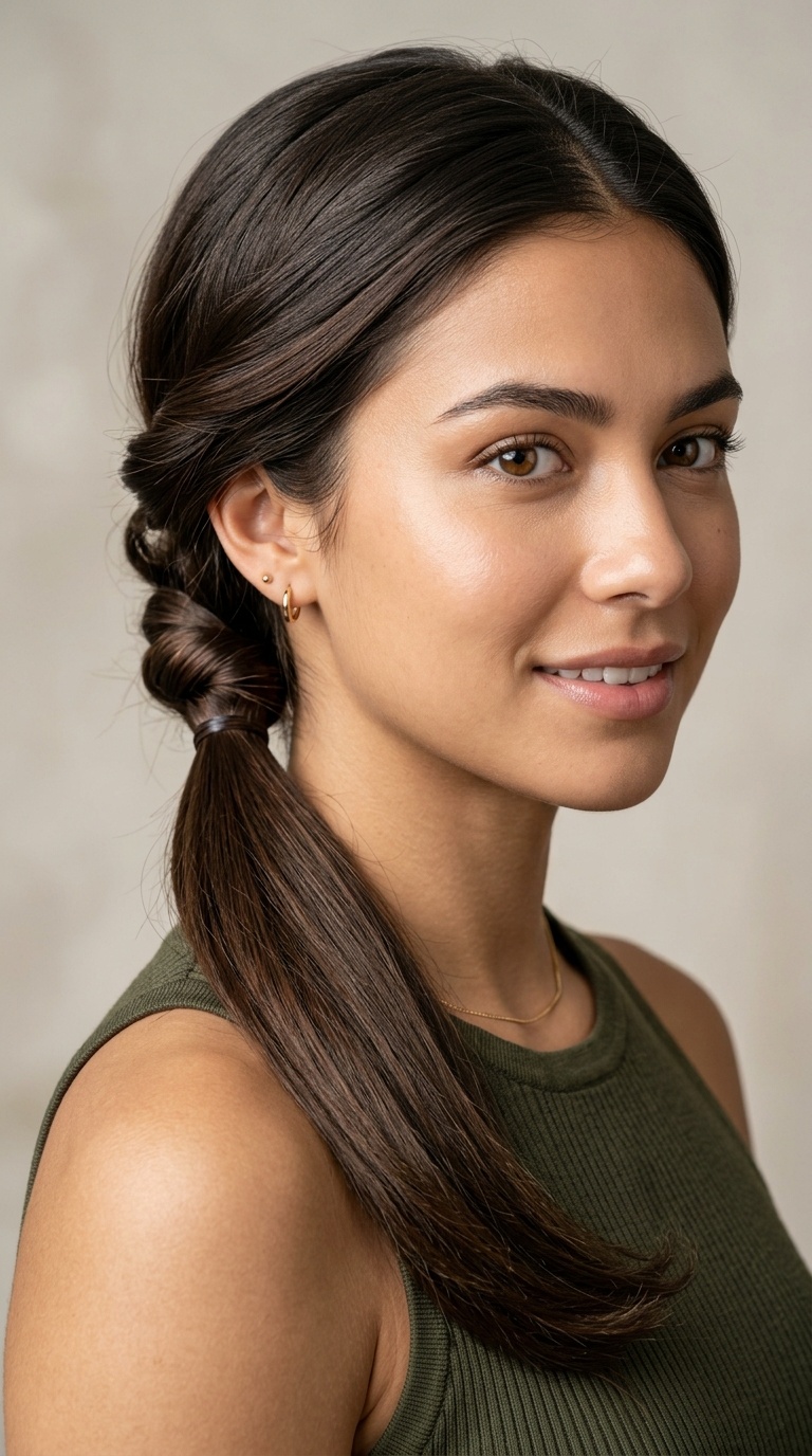 Low Ponytail with a Twist