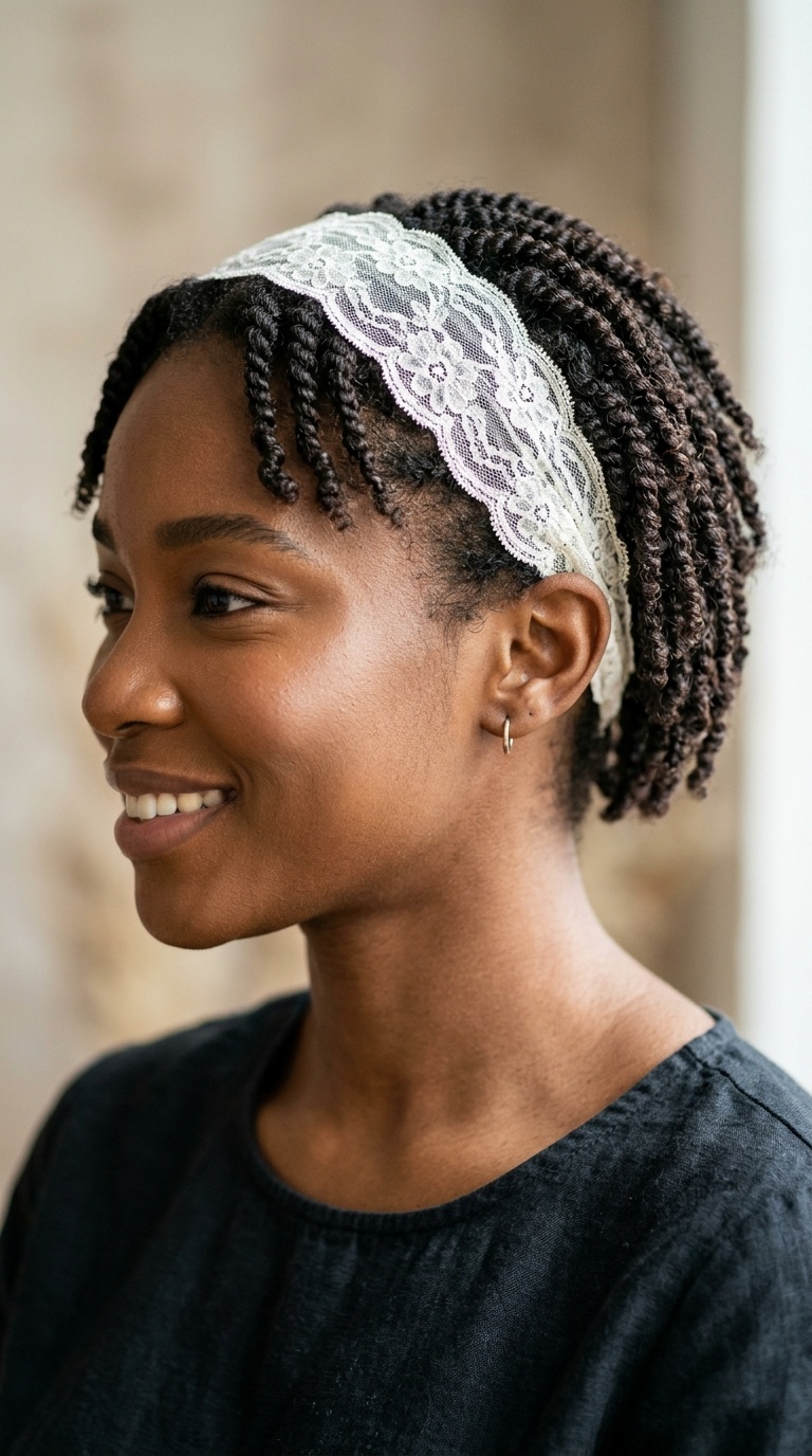 Low-Profile Twists with a Wide Lace Band