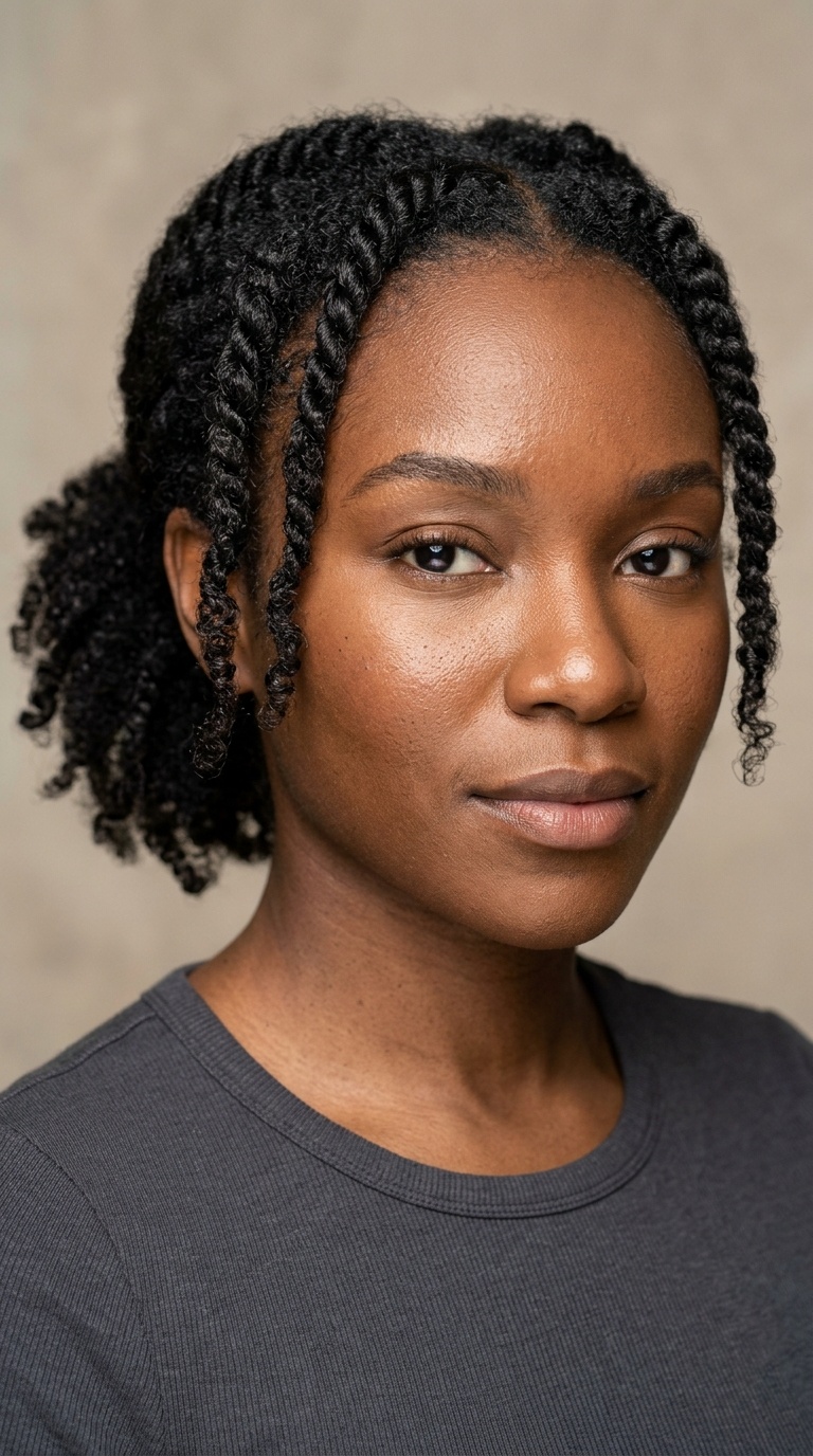 Low Puff with Two-Strand Twist Details