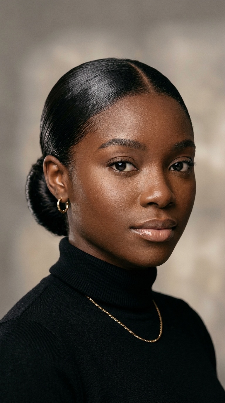 Low Sleek Bun with Symmetry