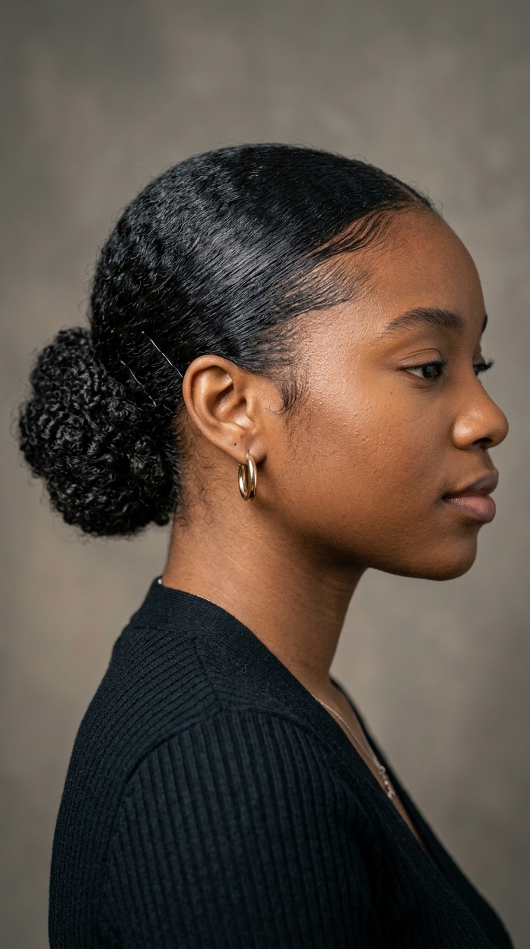 Low Sleek Bun with Texture
