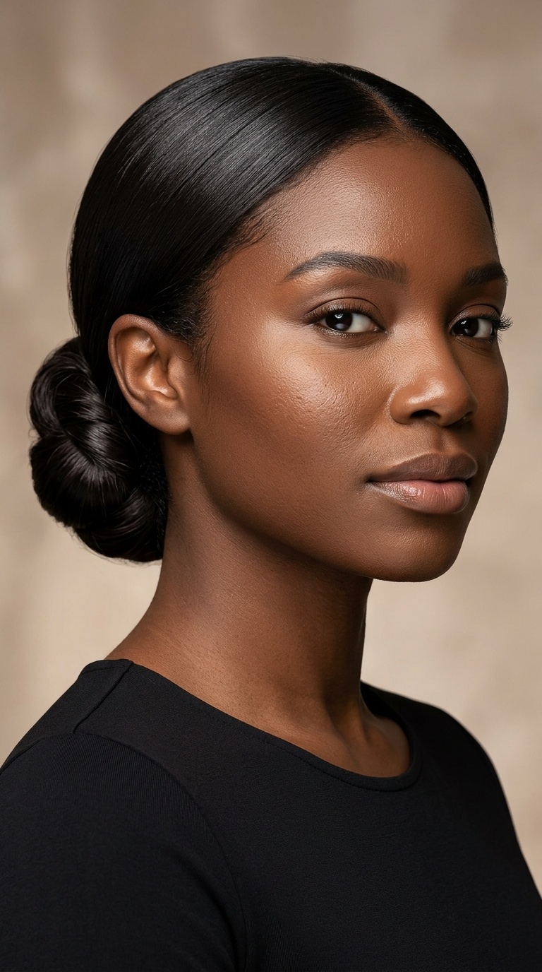 Low Sleek Chignon at the Nape