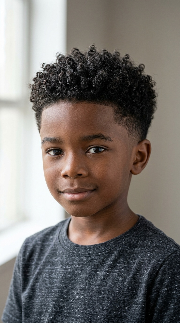 Low Taper Fade with Curls