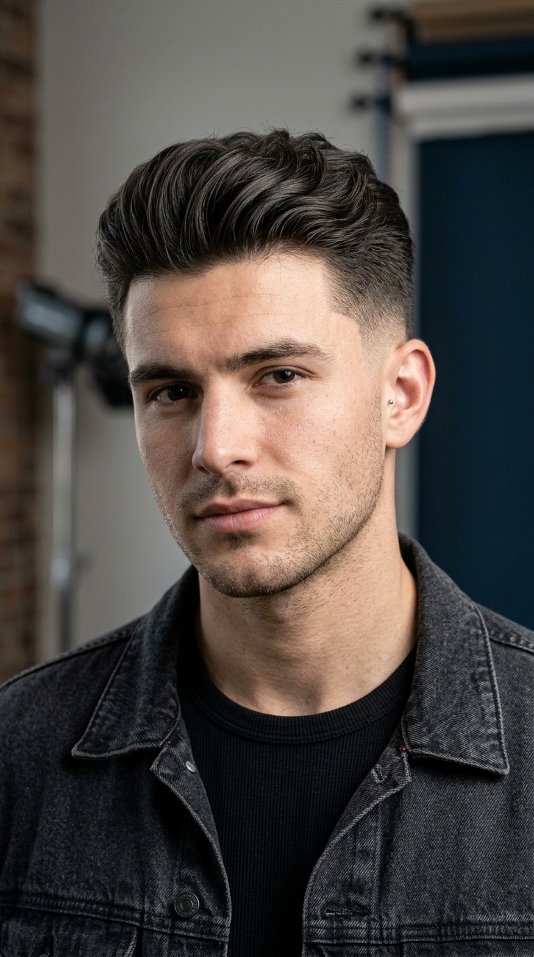 Low Taper Fade with Long Top