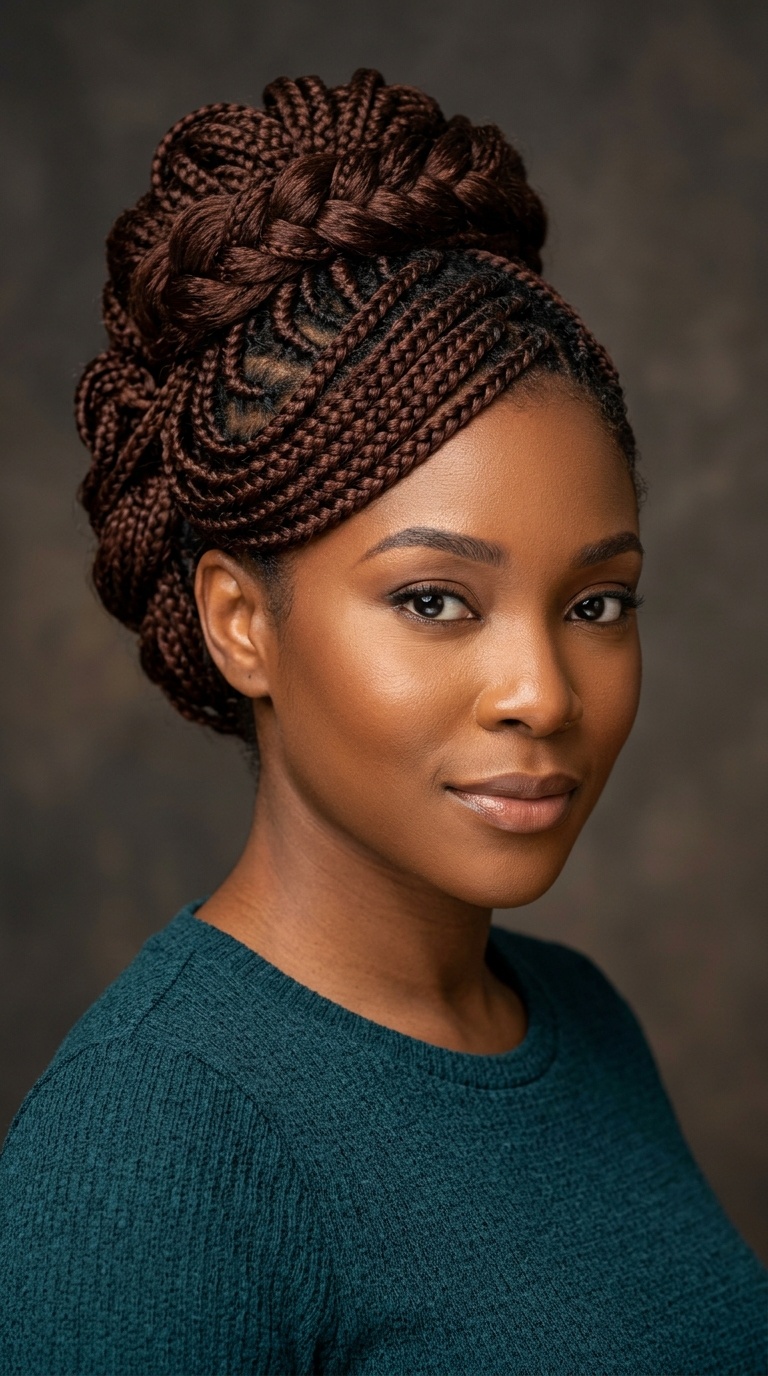 Mahogany Braided Updo