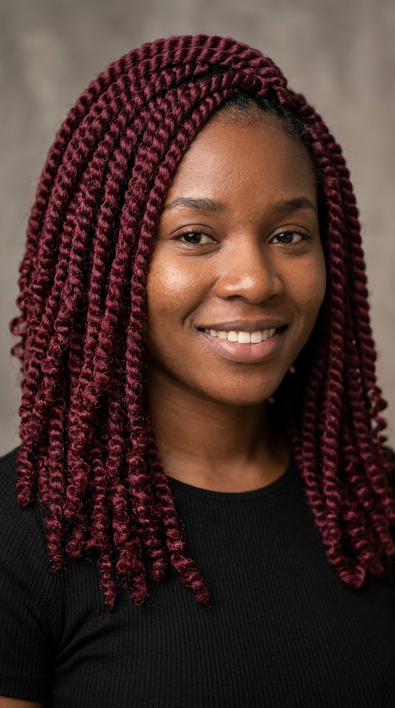 Maroon Crochet Braids