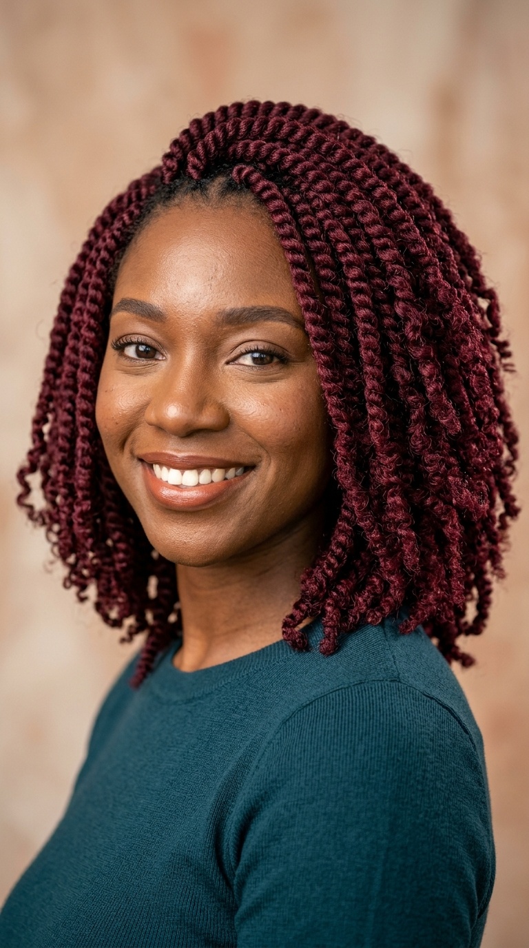 Maroon Kinky Twists