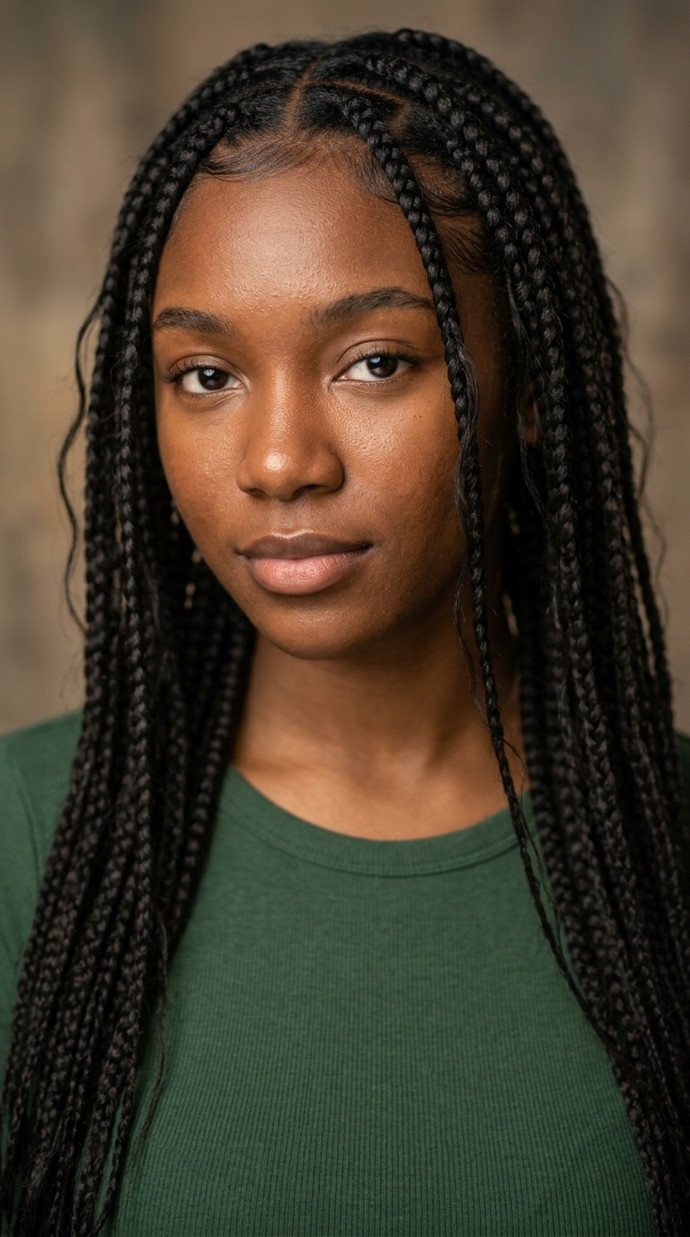 Medium Knotless Braids