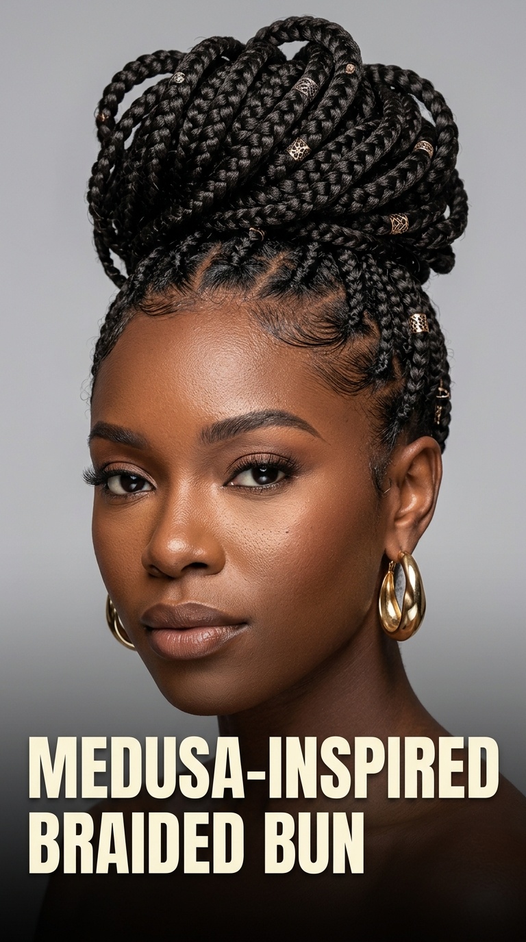Medusa-Inspired Braided Bun