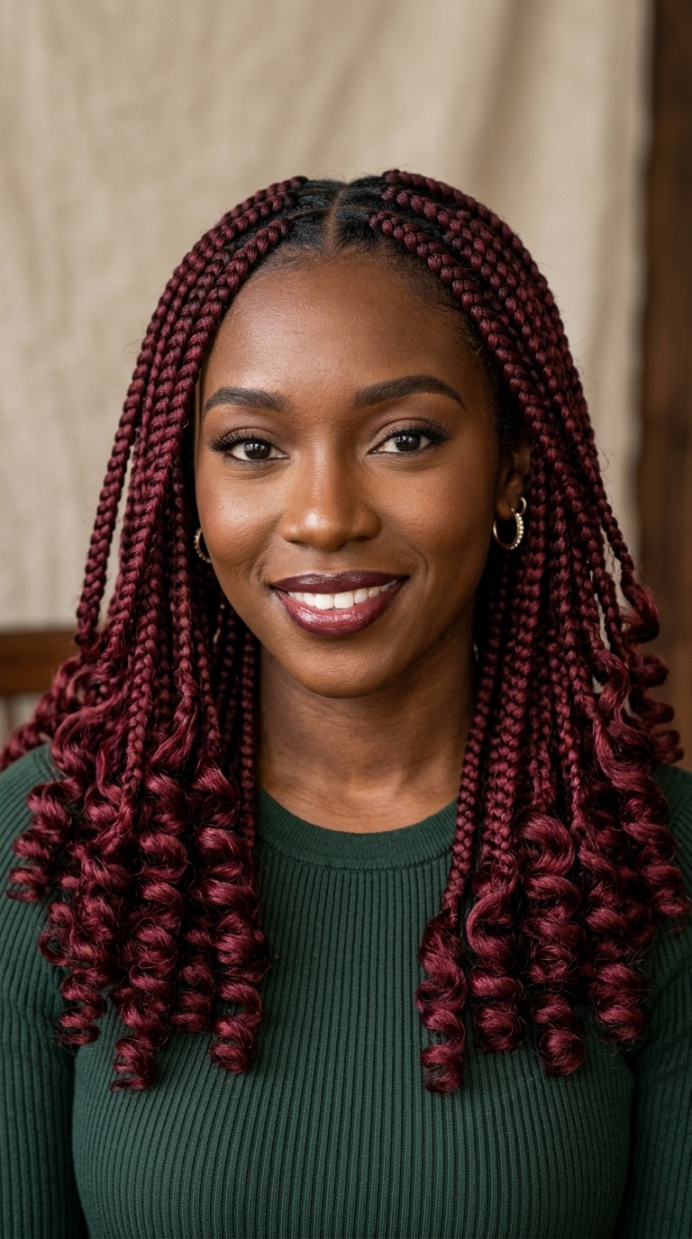Merlot Curled-End Braids