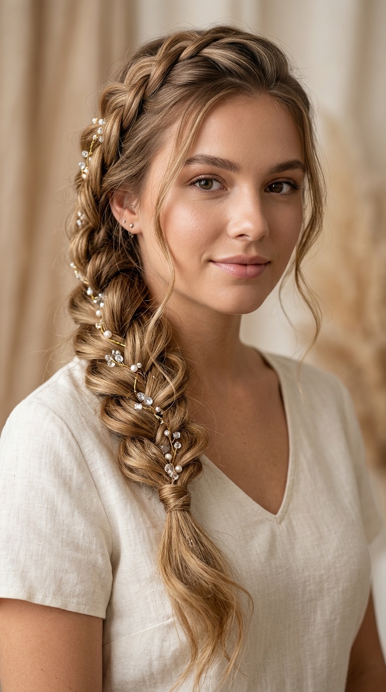 Mermaid Braid with Hair Jewelry