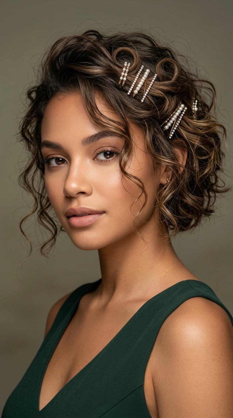 Messy Bob with Bobby Pin Art