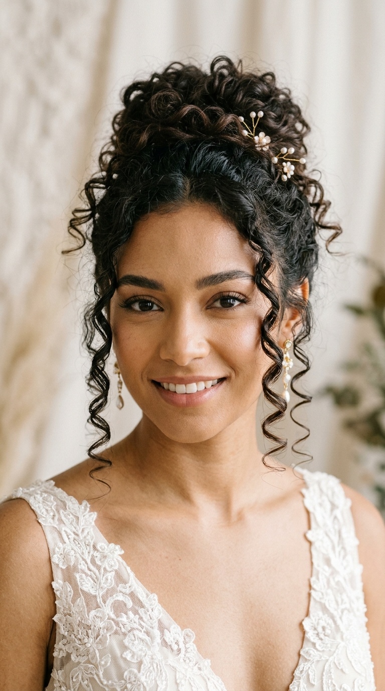 Messy Bun with Face-Framing Spirals