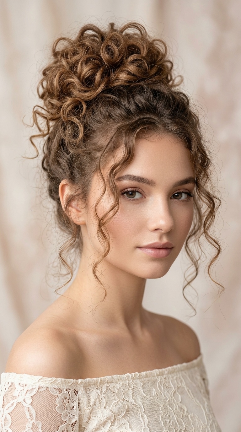 Messy Bun with Face-Framing Tendrils