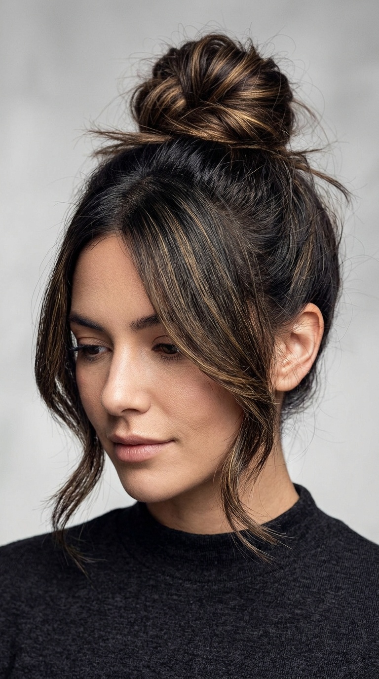 Messy Bun with Face-Framing