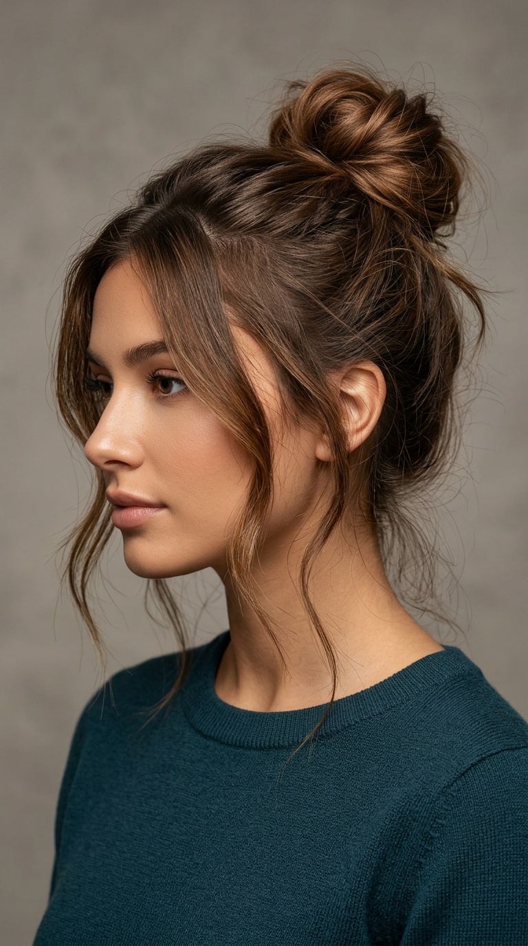 Messy Bun with Tendrils