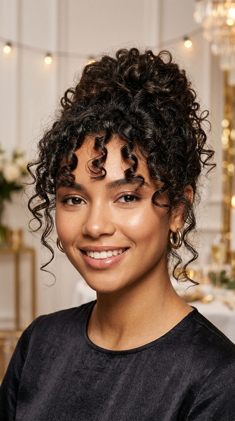 Messy Low Bun with Face-Framing Curls