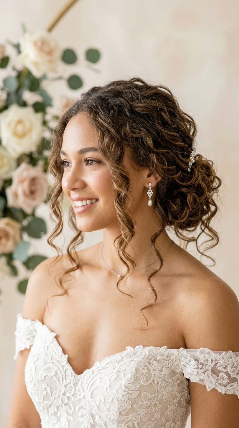 Messy Low Bun with Tendrils