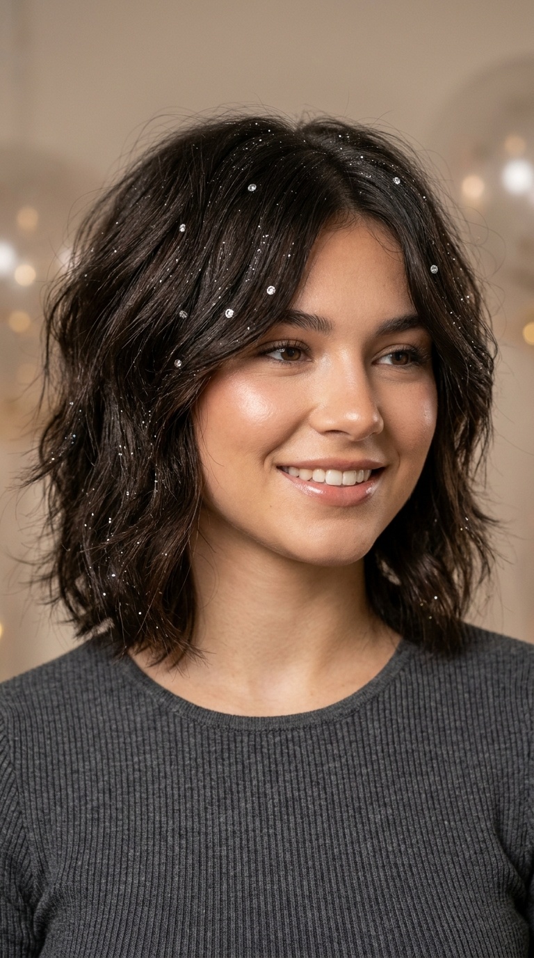 Messy Shag with Interspersed Sparkle