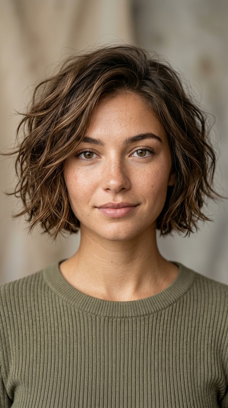 Messy Shrunken Bob