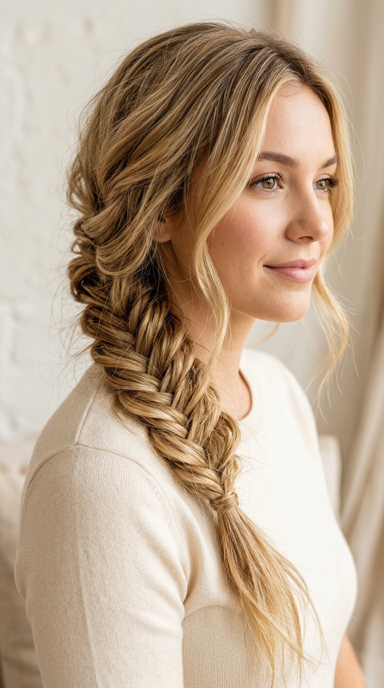 Messy Side Fishtail Braid