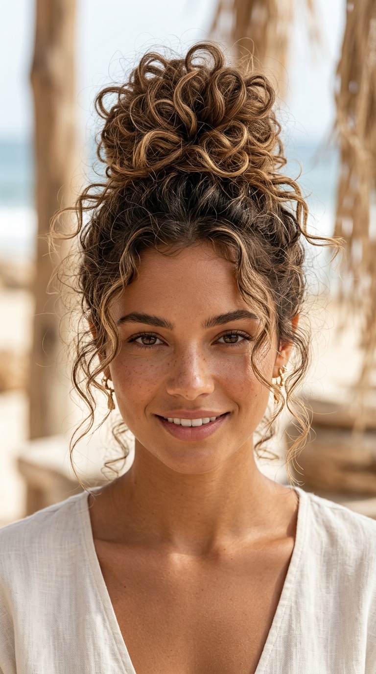 Messy Top Knot with Sea Salt Spray