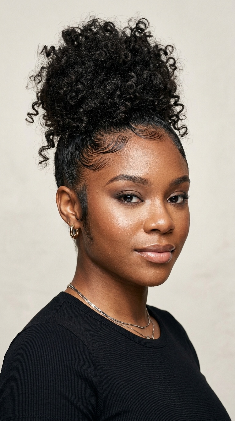 Messy Top Knot with Sharp Sideburns