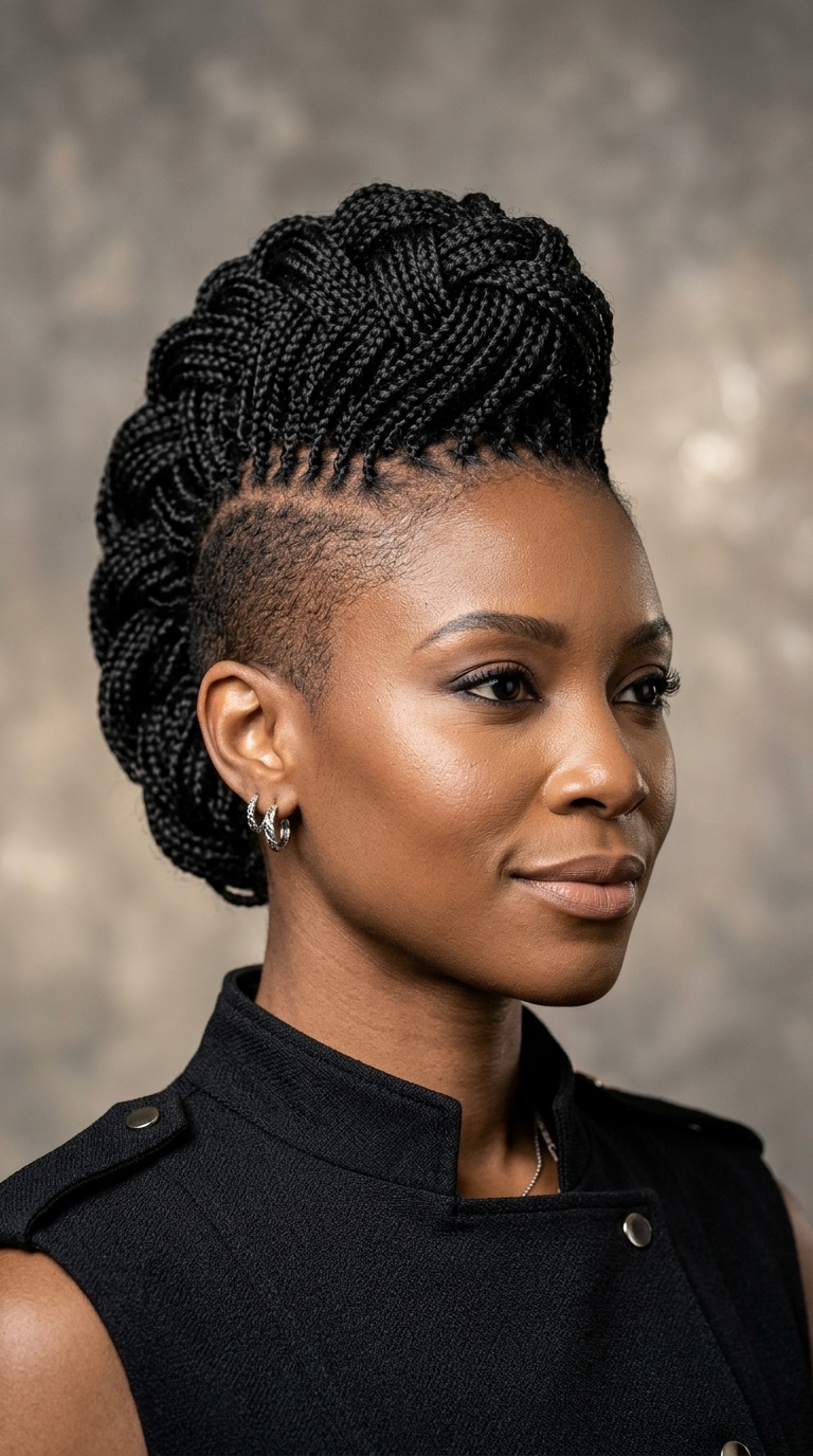 Micro-Braid Sculpted Mohawk
