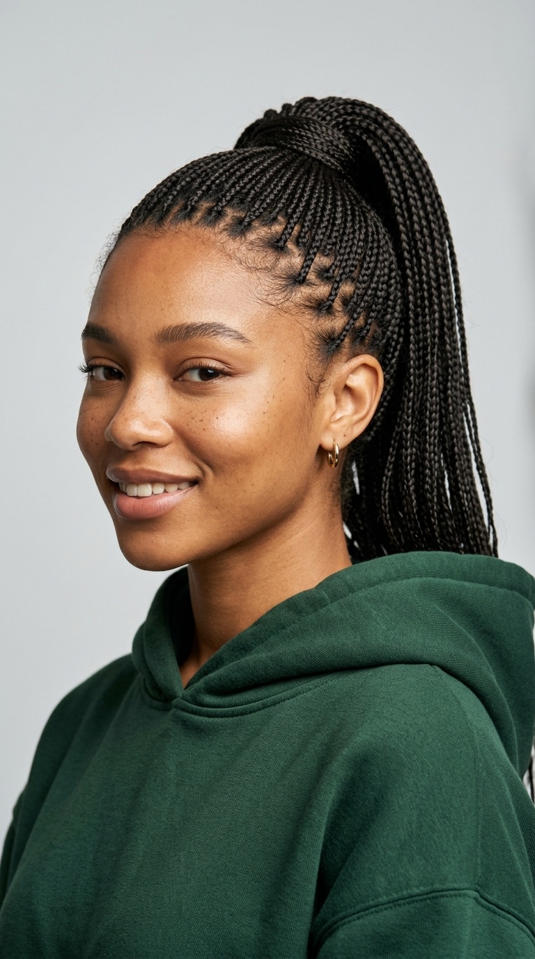 Micro Braids into a Ponytail