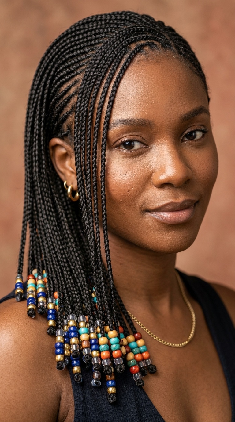 Micro Braids with Beaded Ends