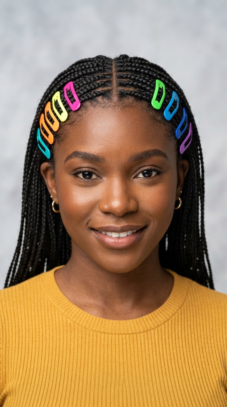Micro Braids with Neon Snap Clips