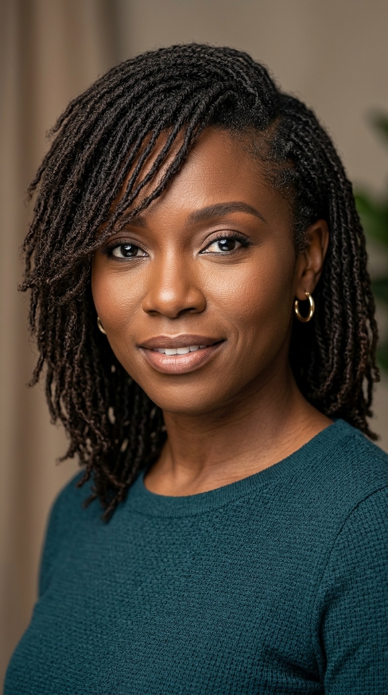 Micro-Locks with Side-Swept Bangs
