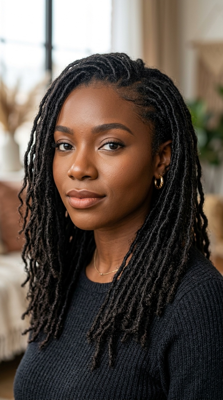 Micro Soft Locs for Natural Flow