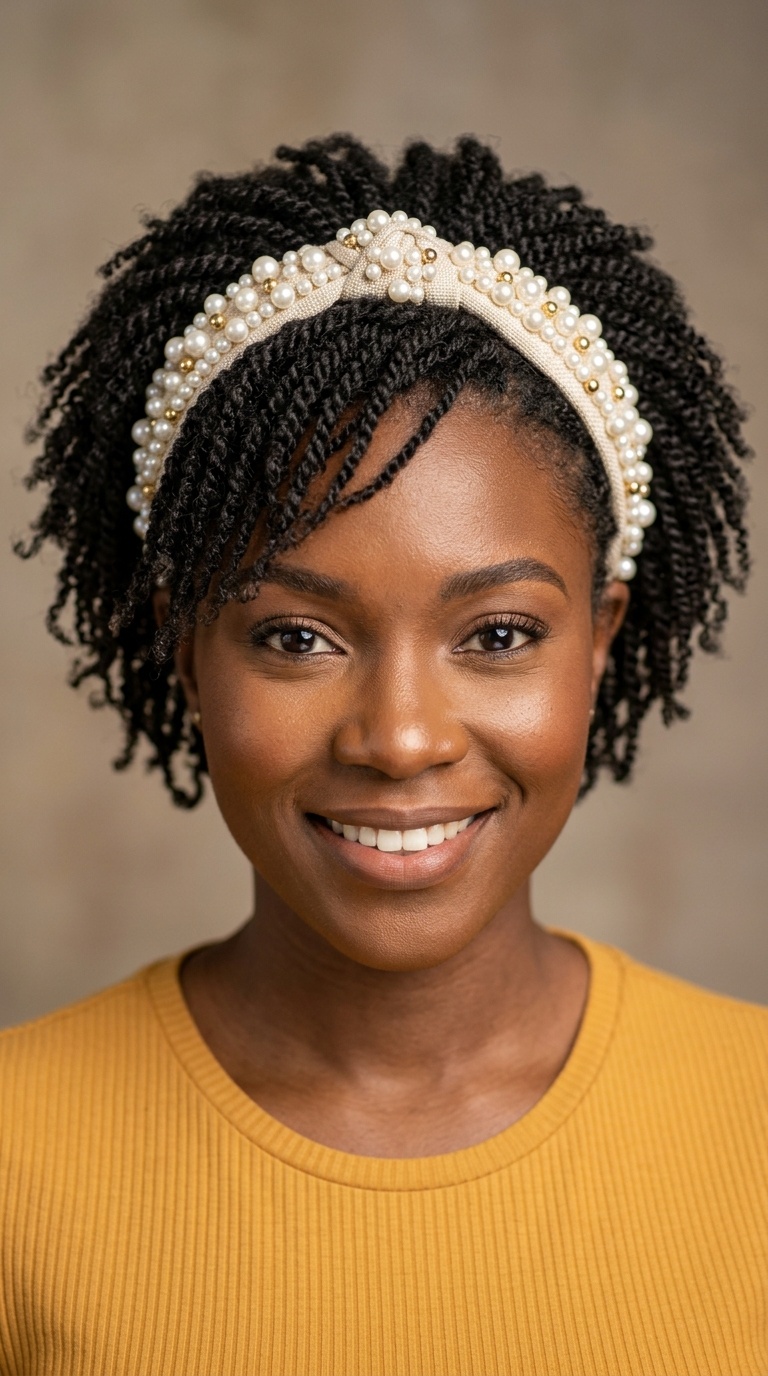 Micro-Twists with a Pearl-Embellished Band